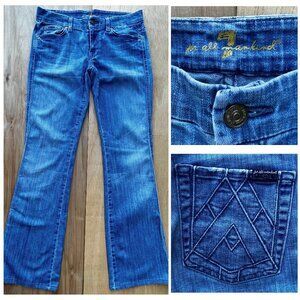 7 For All Mankind Blue Boot Cut Jeans